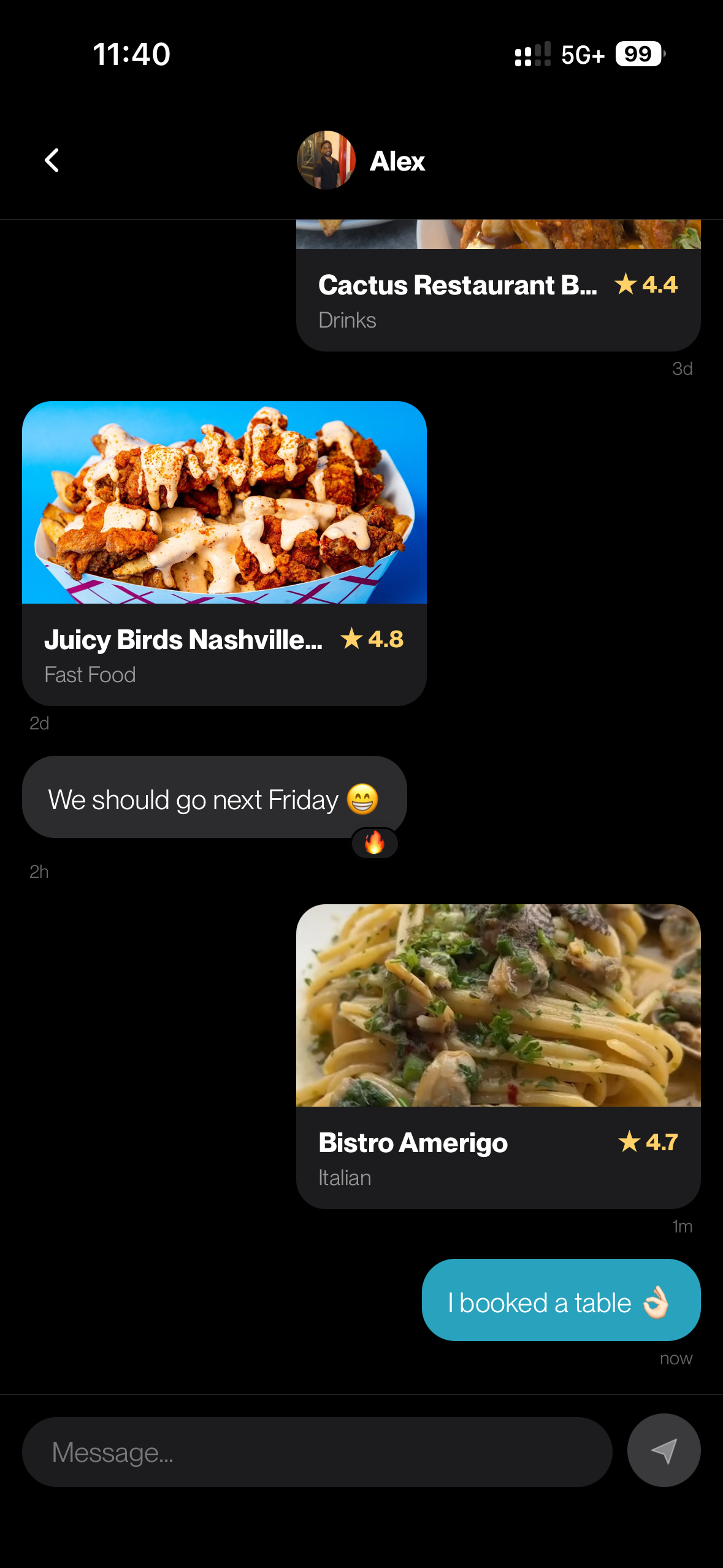 Flavr app — Connect (dark)